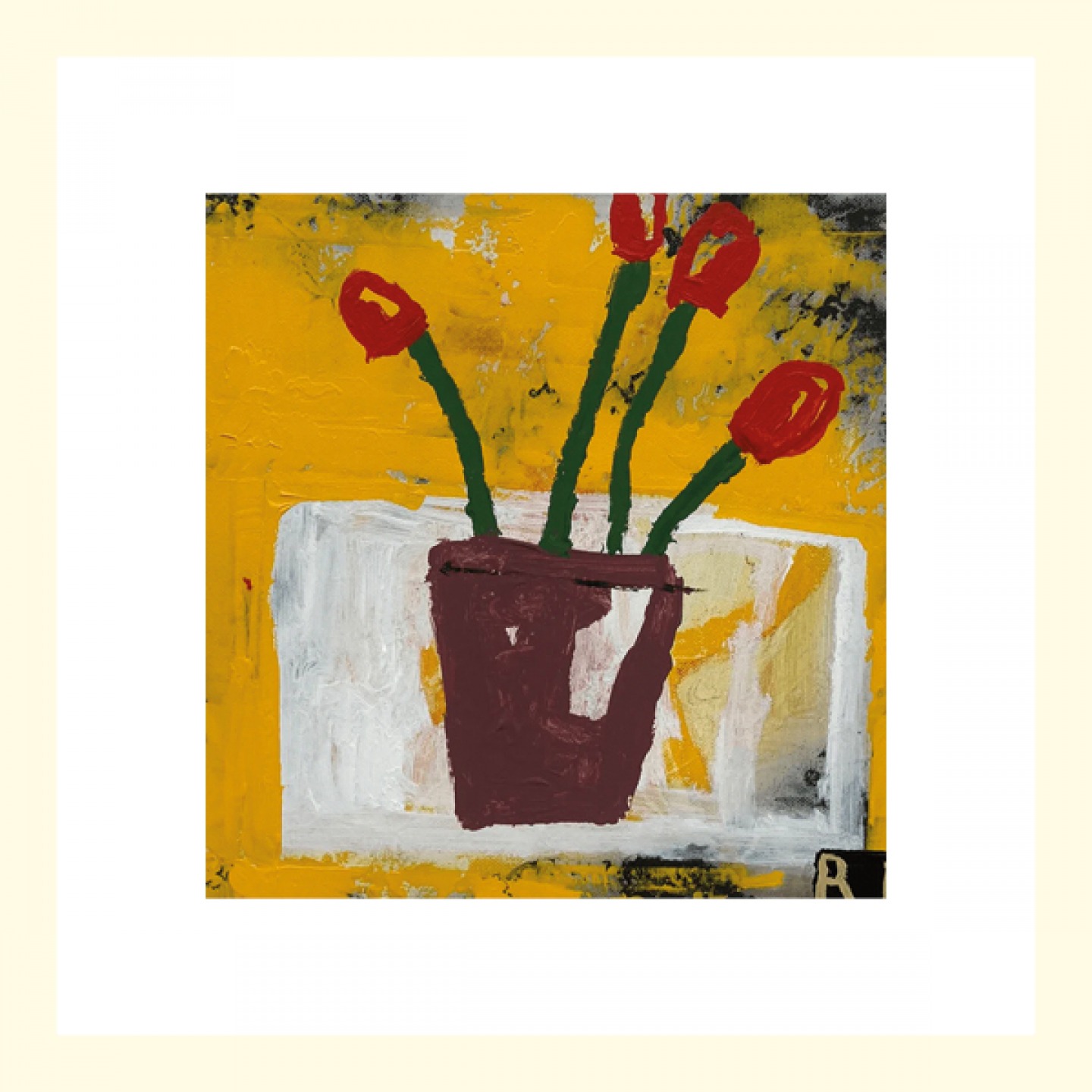 Green stems canvas