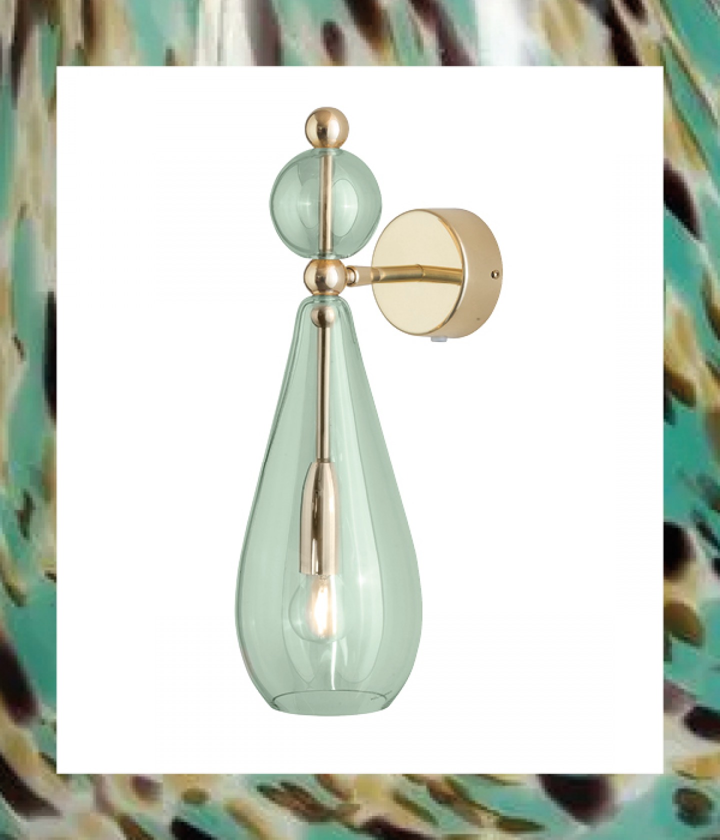 Coloured glass wall light