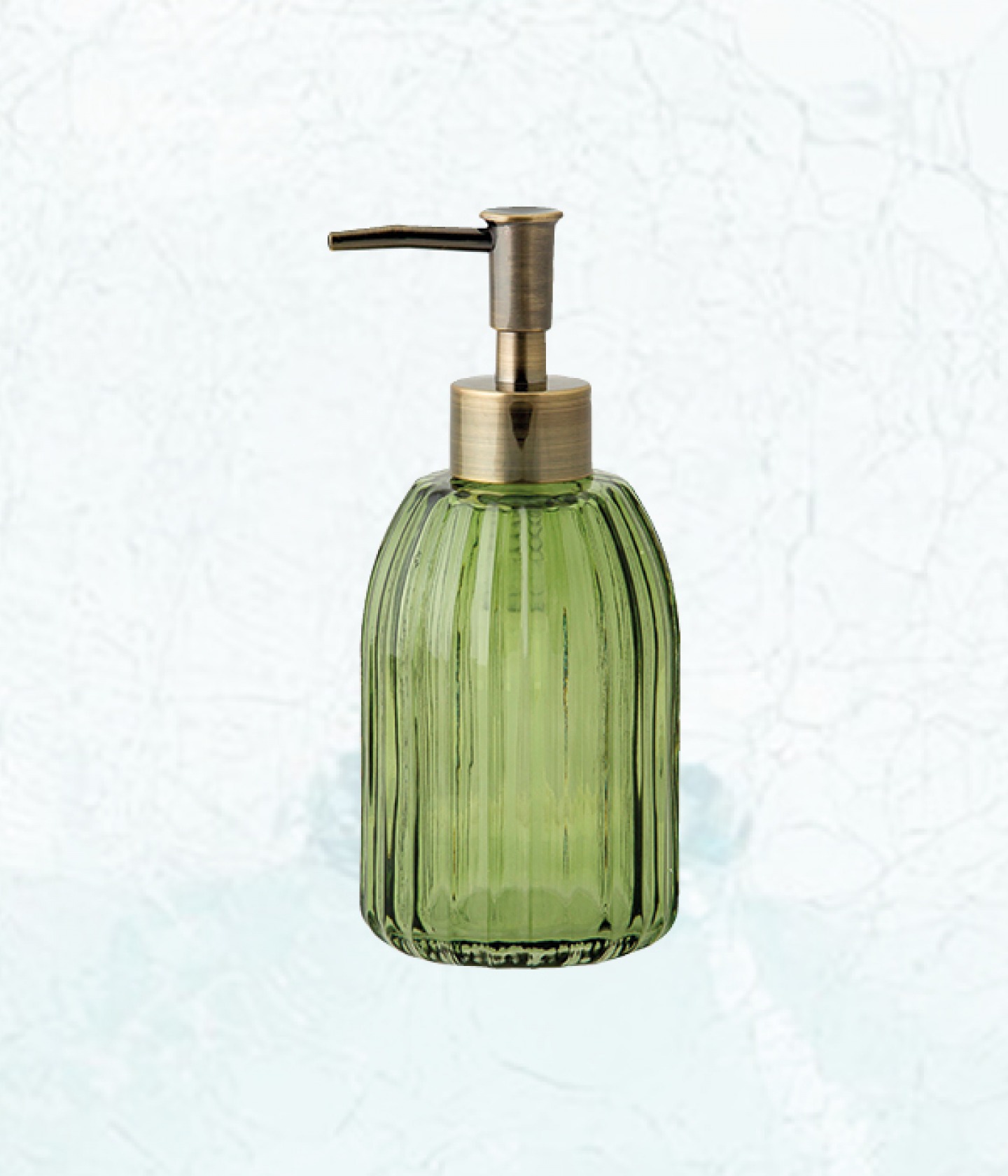 Green glass soap dispenser