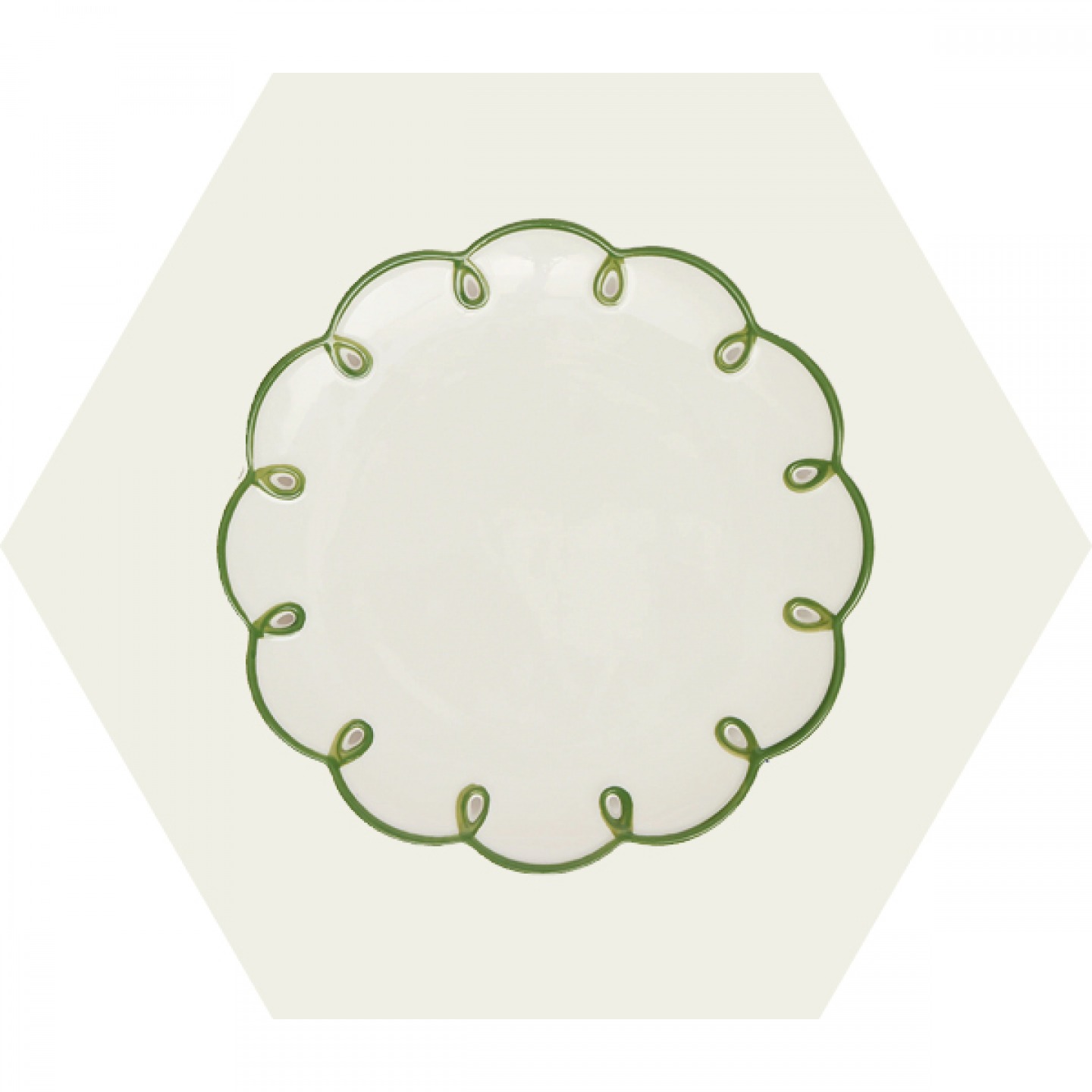 Swirl edge dessert plate