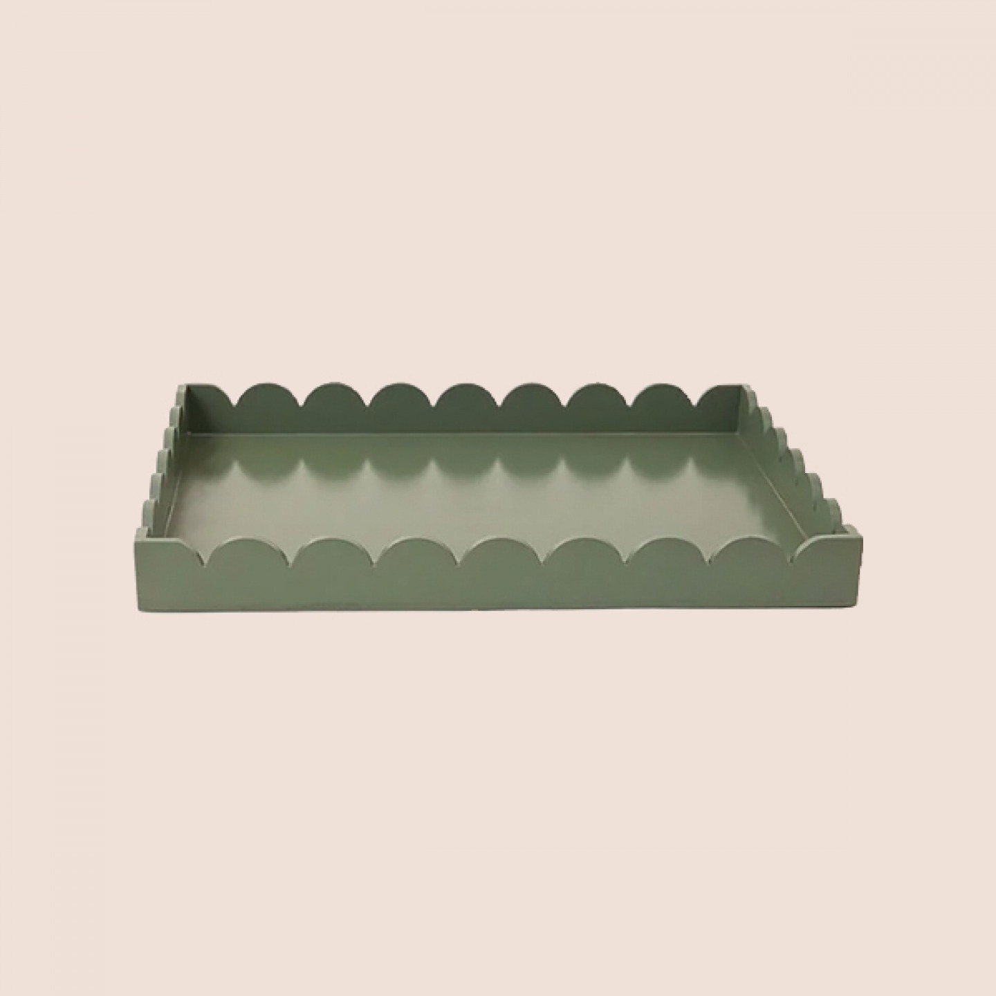 Green scallop tray