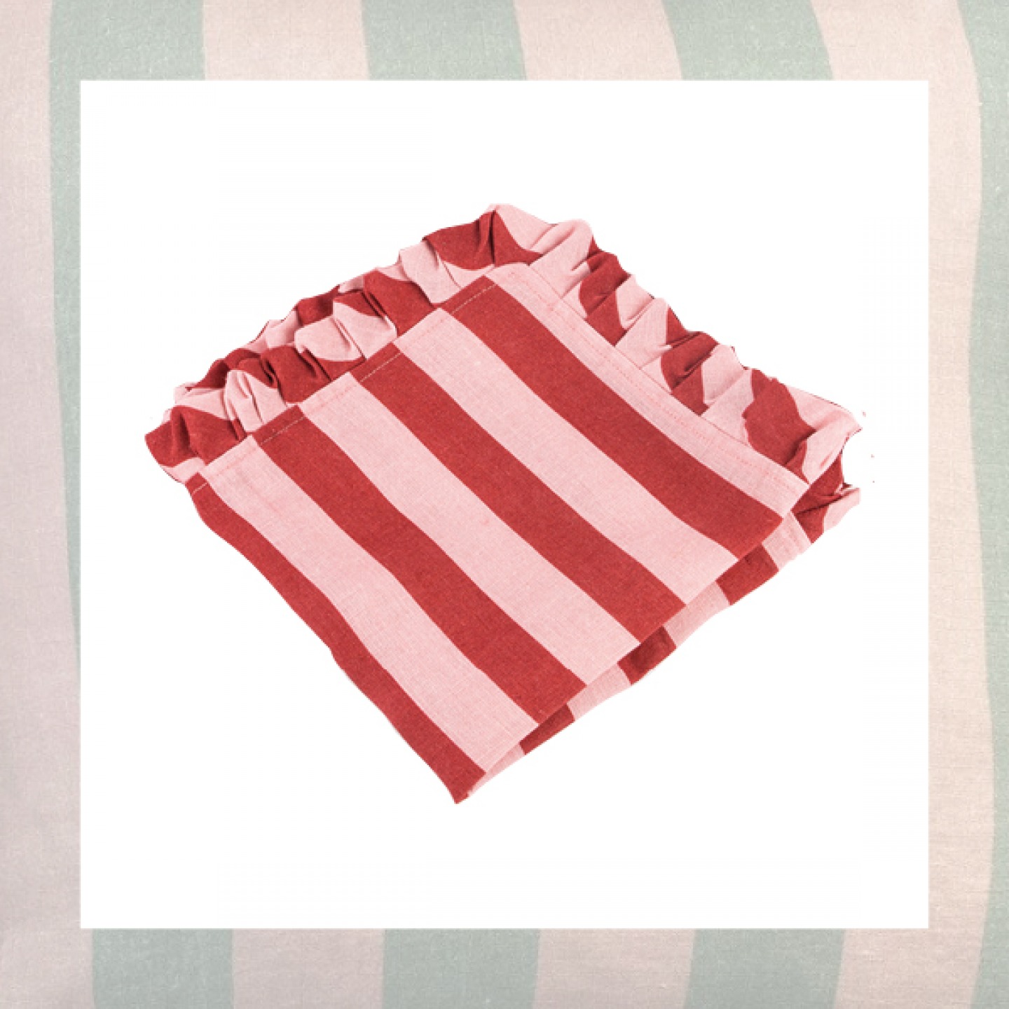 Pink stripe frilly napkins