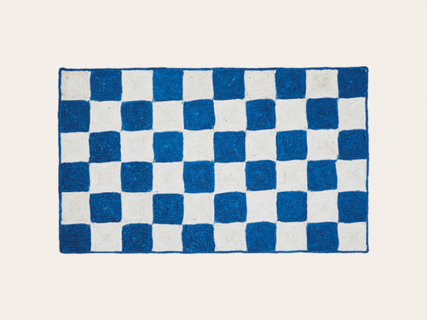 Jute checkered rug