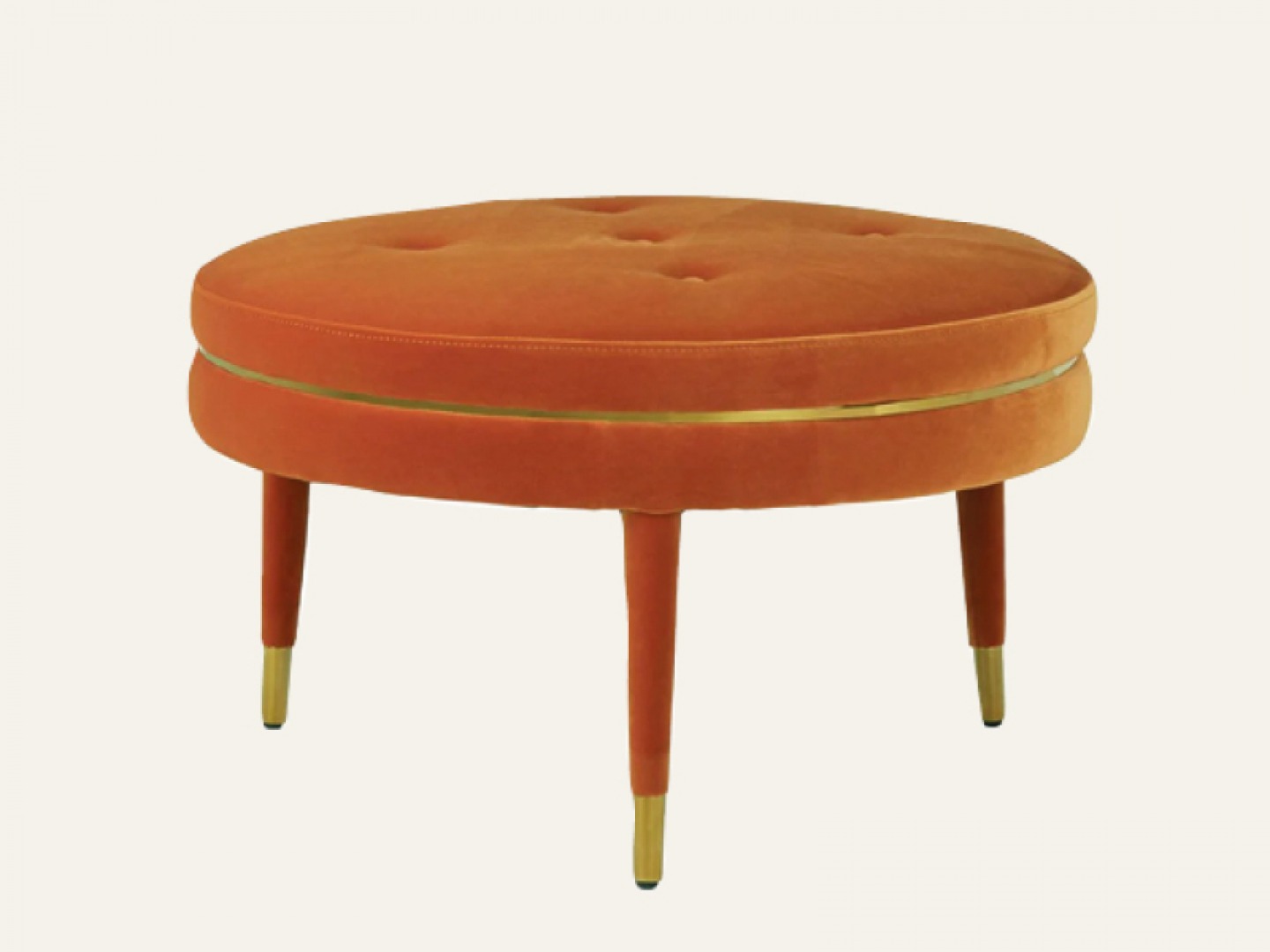 Orange velvet stool