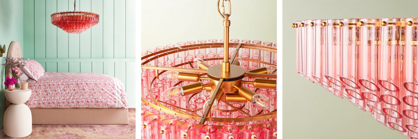 Oldfield chandelier in pink