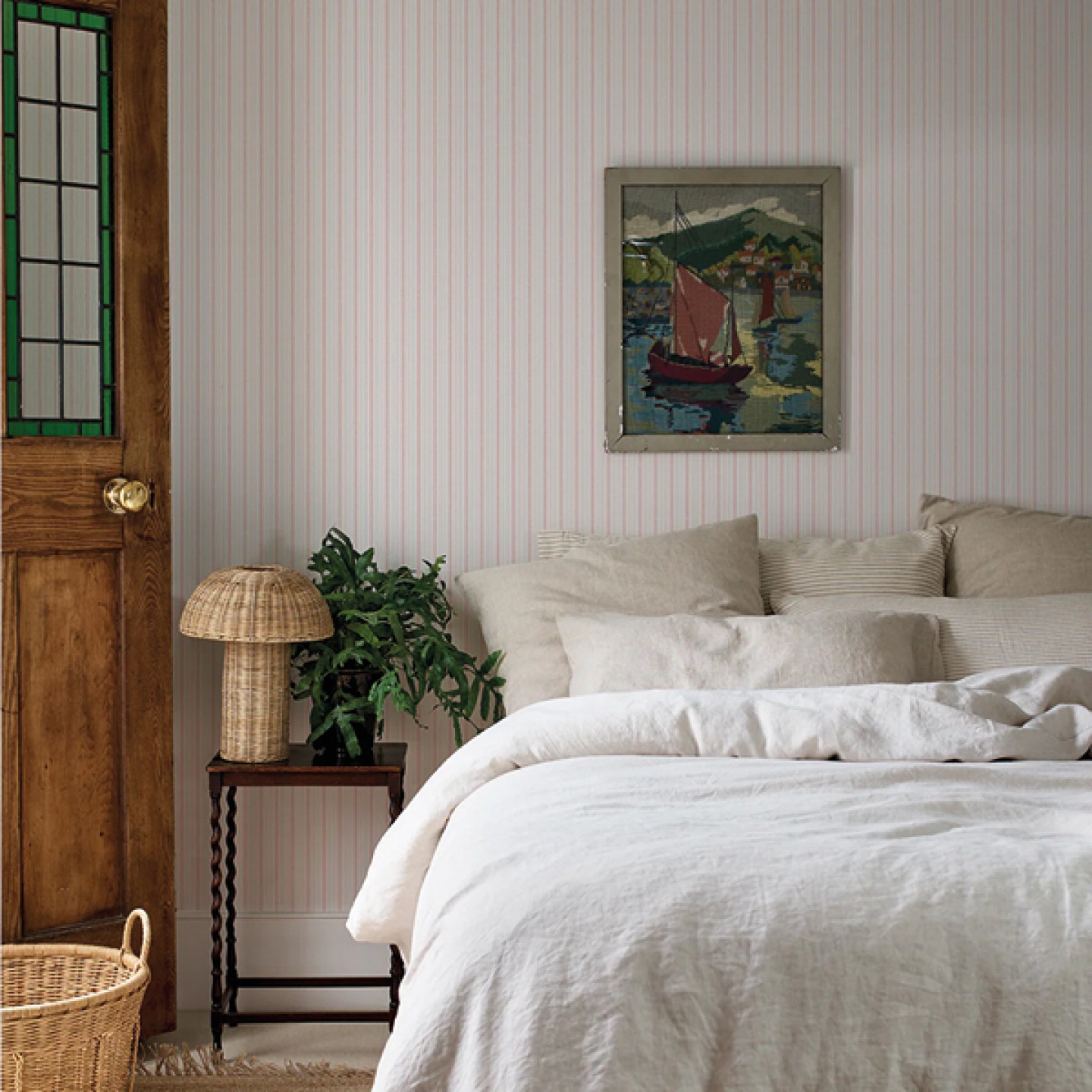 Ticking stripe wallpaper