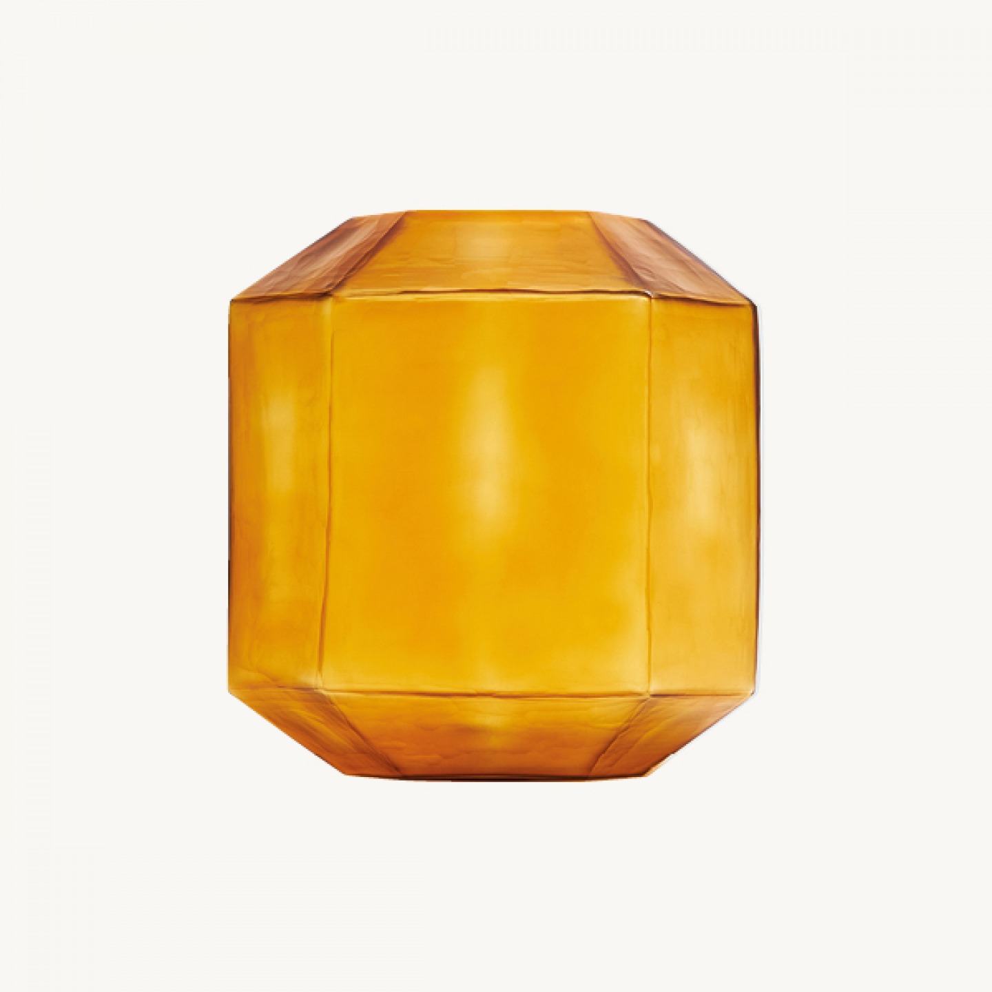Square squat amber dry flower vase