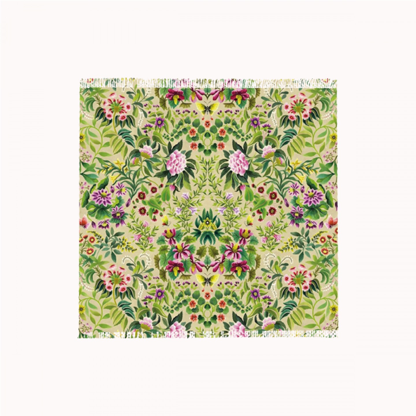 Ikebana damask fuchsia fabric