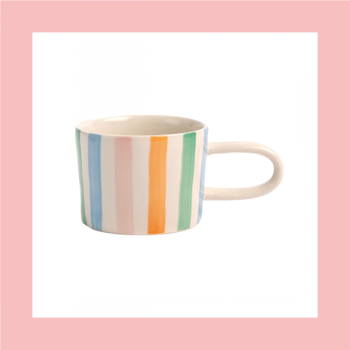 Multi stripe ceramic mug