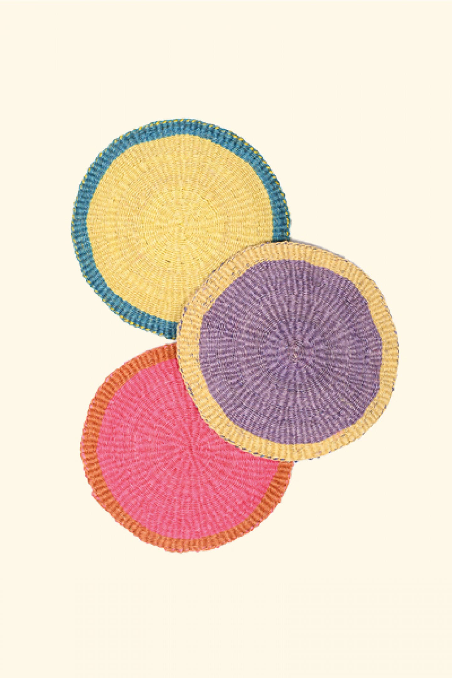 Colourful woven placemats