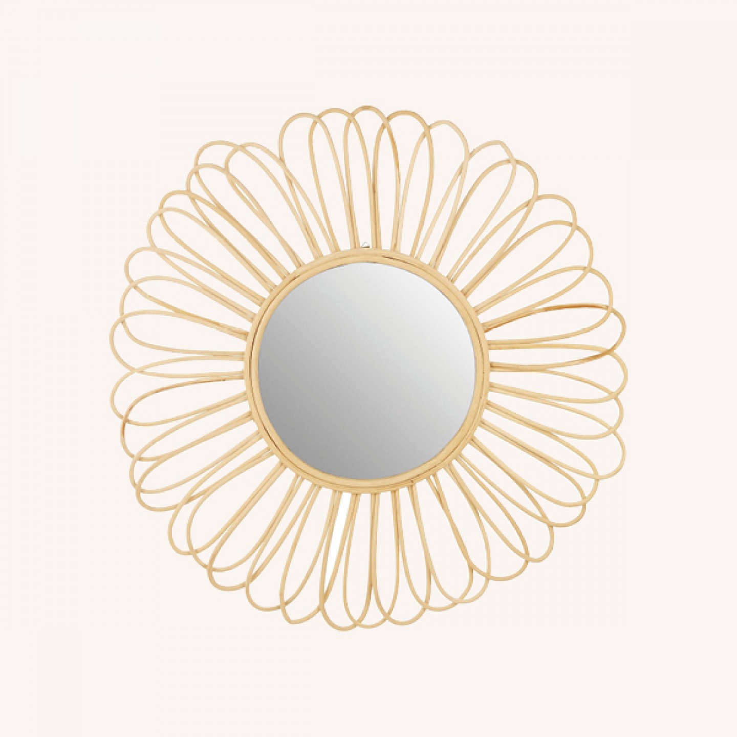 Rattan loop mirror