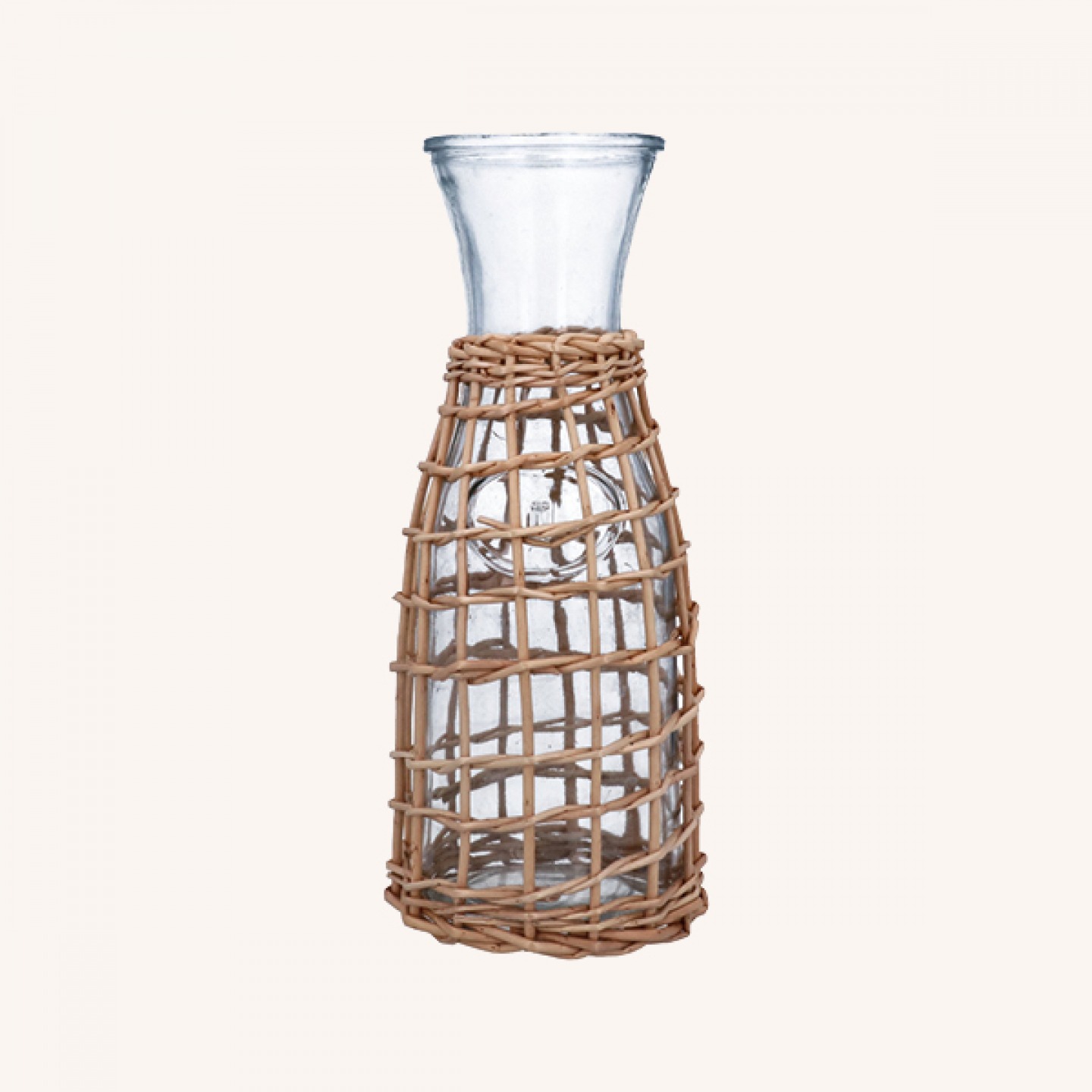 Rattan and glass carafe