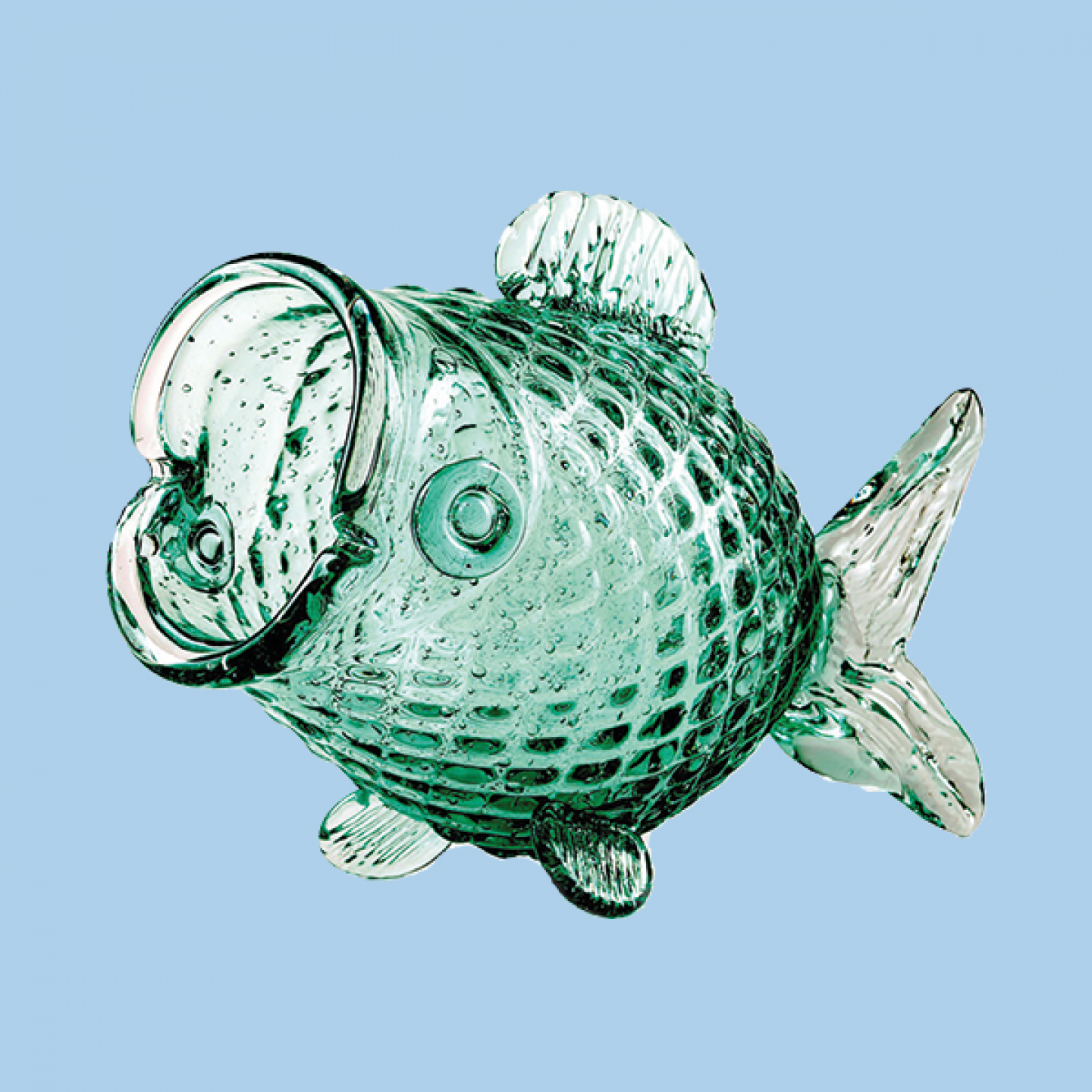 Large mouth coloured glass Fish Jar