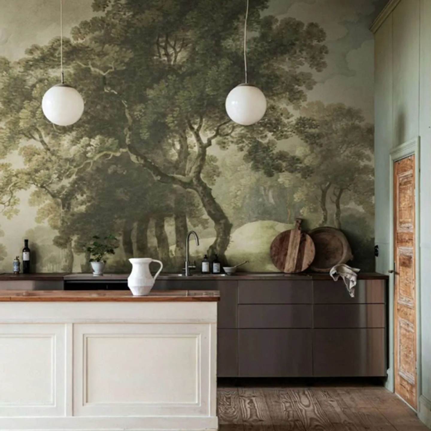 Vintage Grove Green wallpaper
