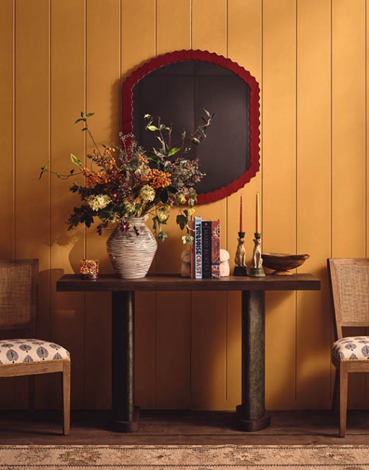 vibrant ambers and fiery reds interiors