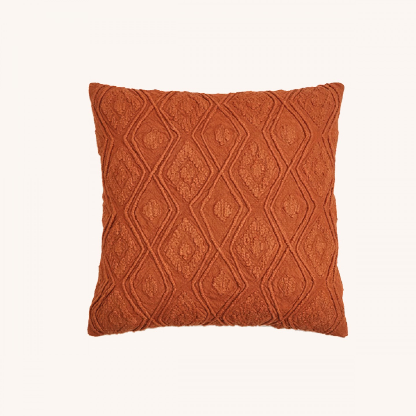 Pure cotton geometric textured cushion