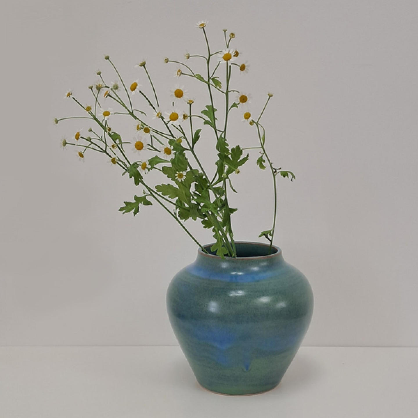 Blue/green ceramic vase