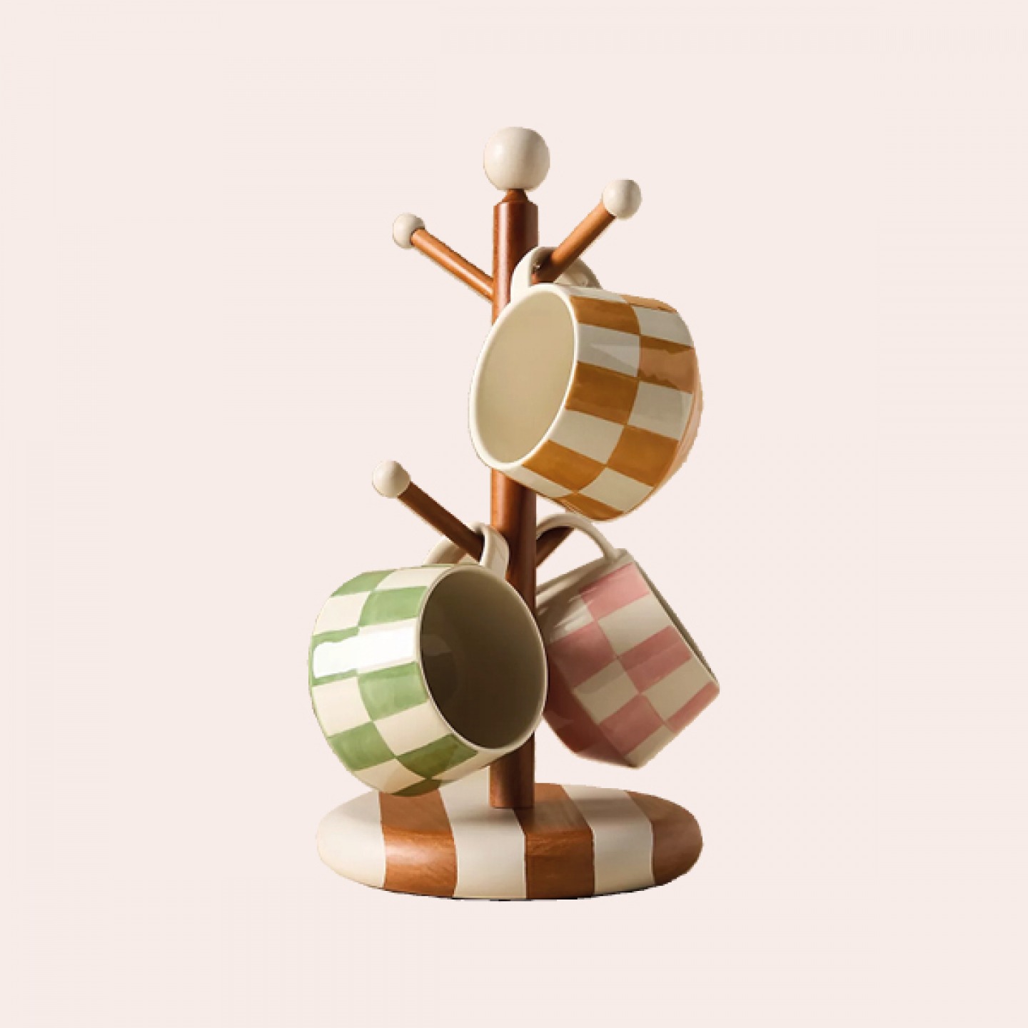 Catania wooden mug tree rack