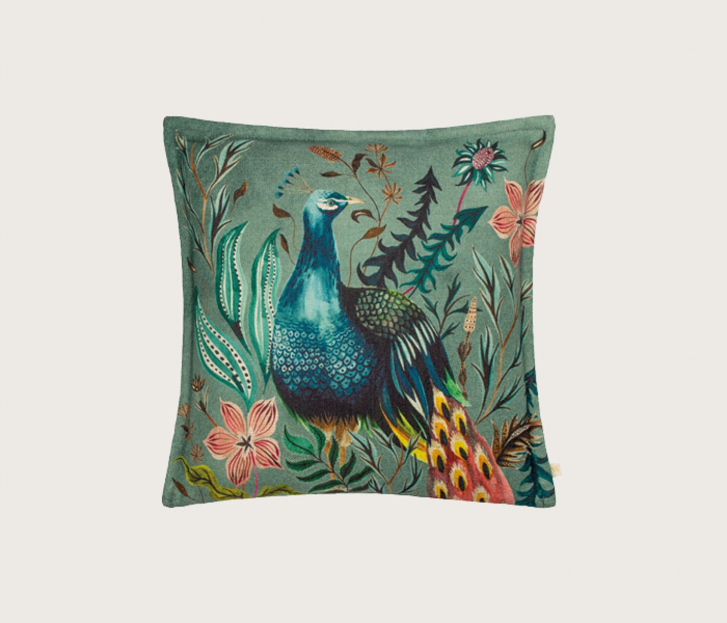 Holland Park peacock cushion