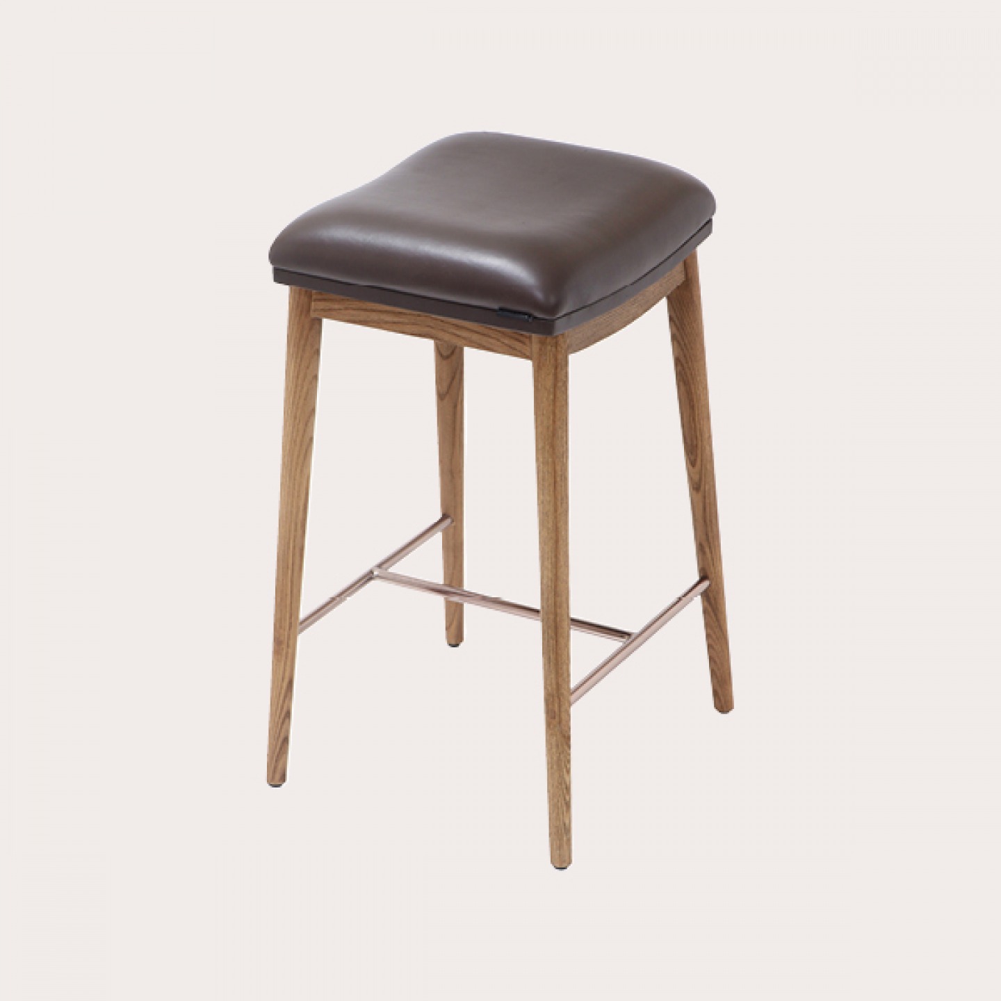 Wood and leather counter stool