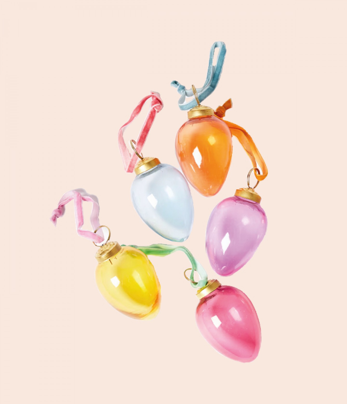 Coloured glass Easter egg decorations