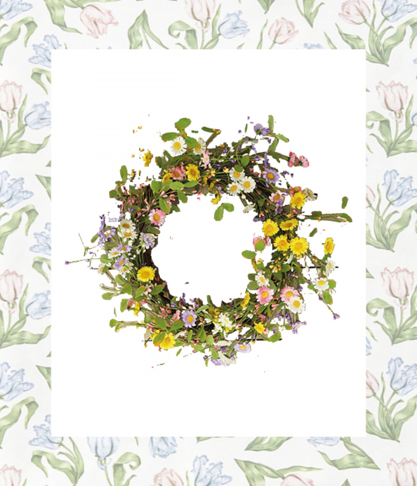 Pastel daisies wreath,