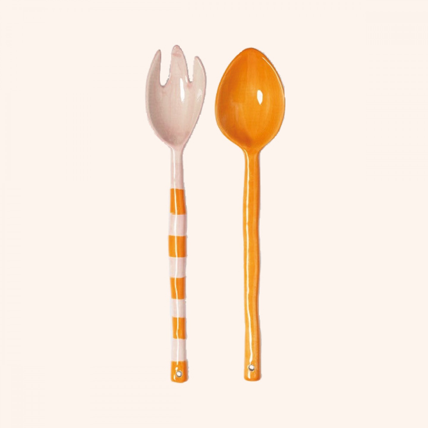 Boavista stripe salad servers