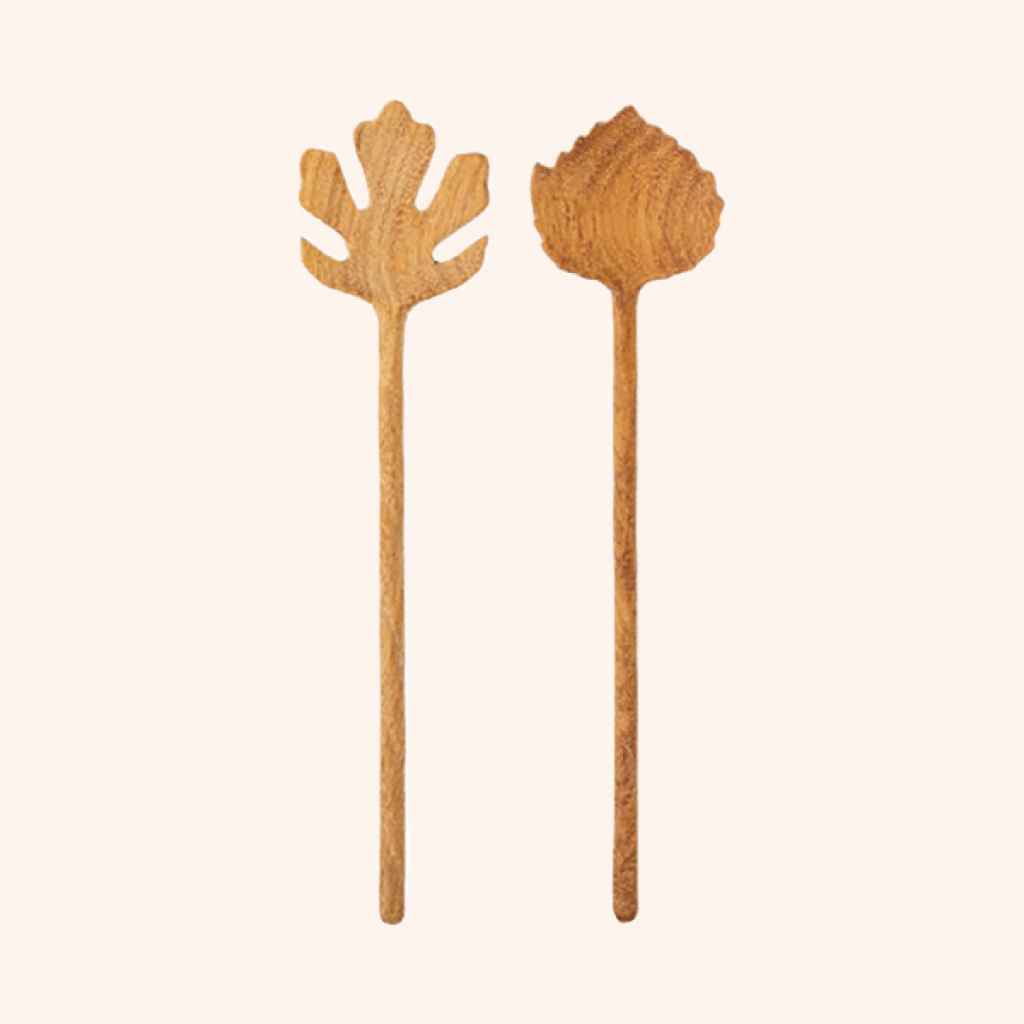 Karol leaf-shaped salad servers