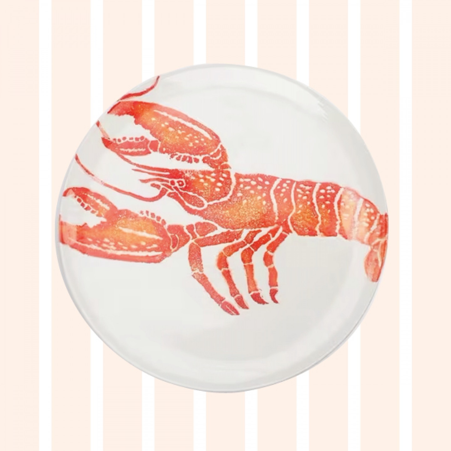 Lobster earthenware round platter,