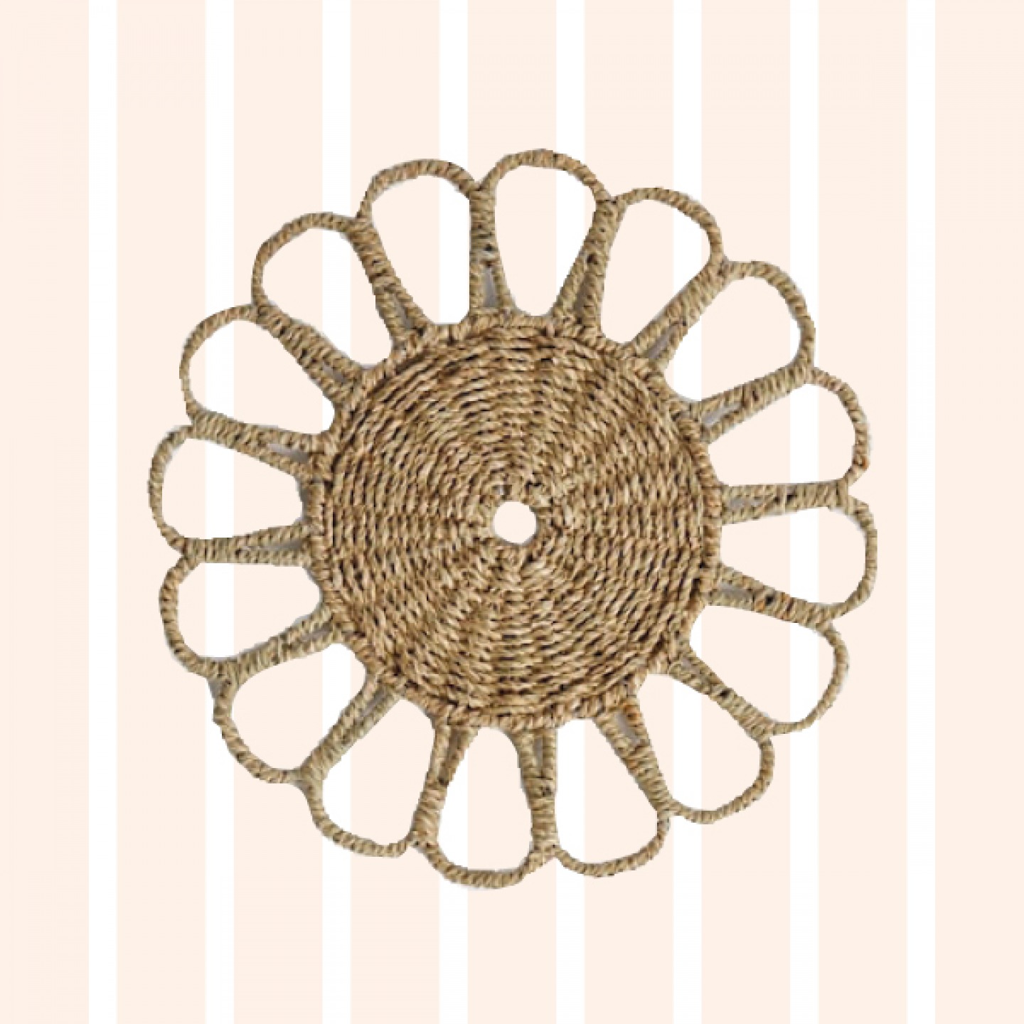 Natural seagrass scallop placemats