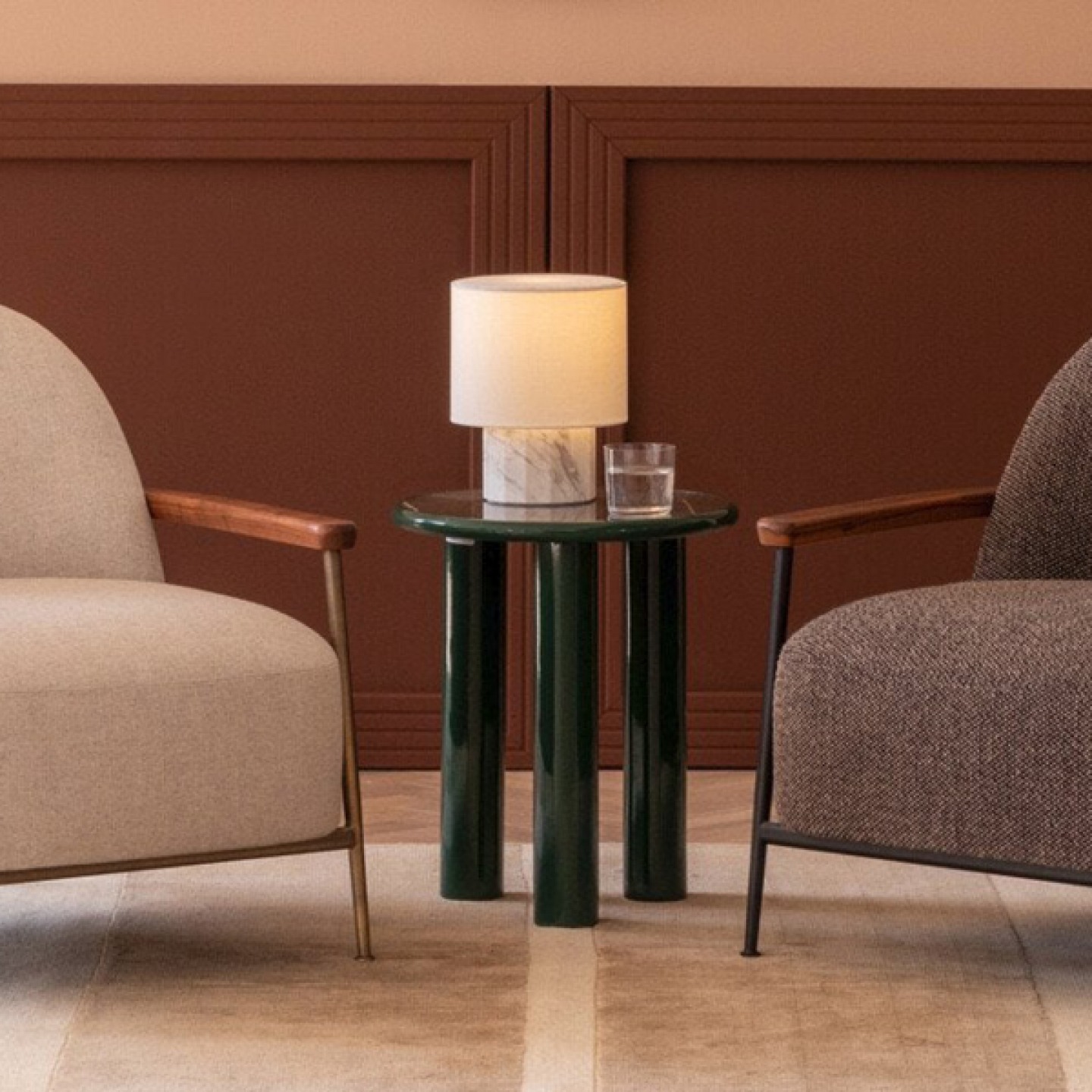 Small Colonna marble table lamp