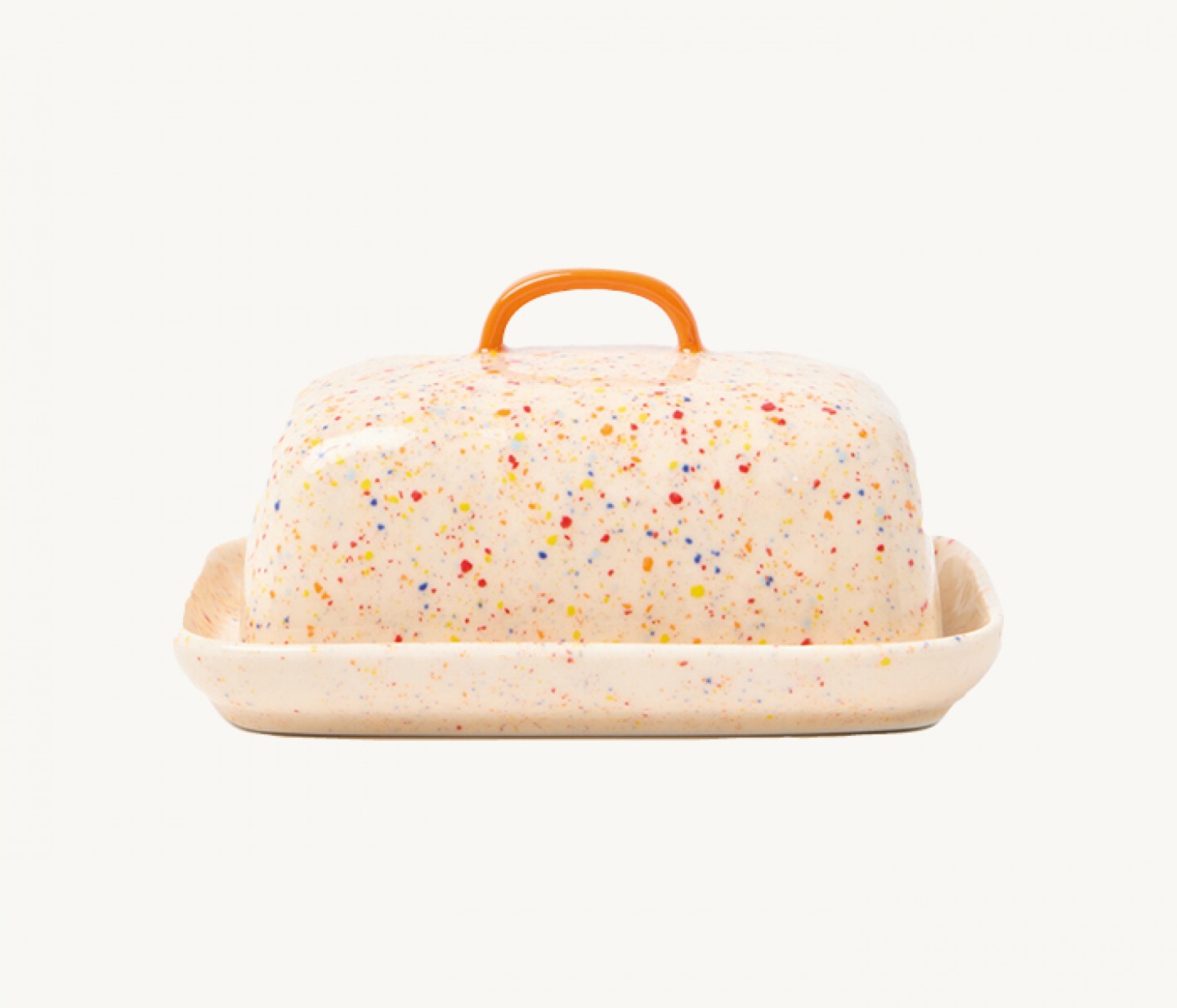 Speckle ceramic butter dish