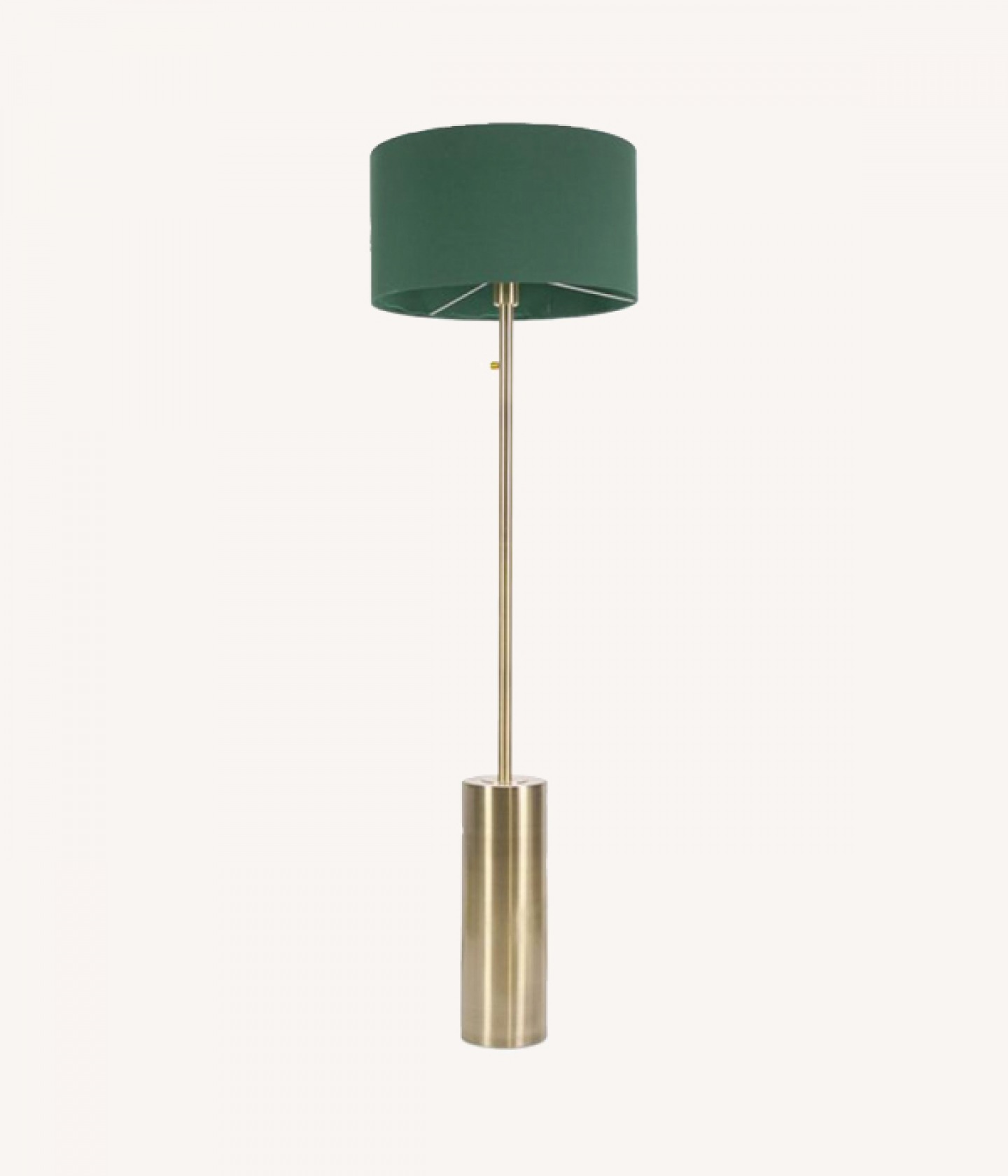 Lexy antique brass dimmable floor lamp with forest green shade