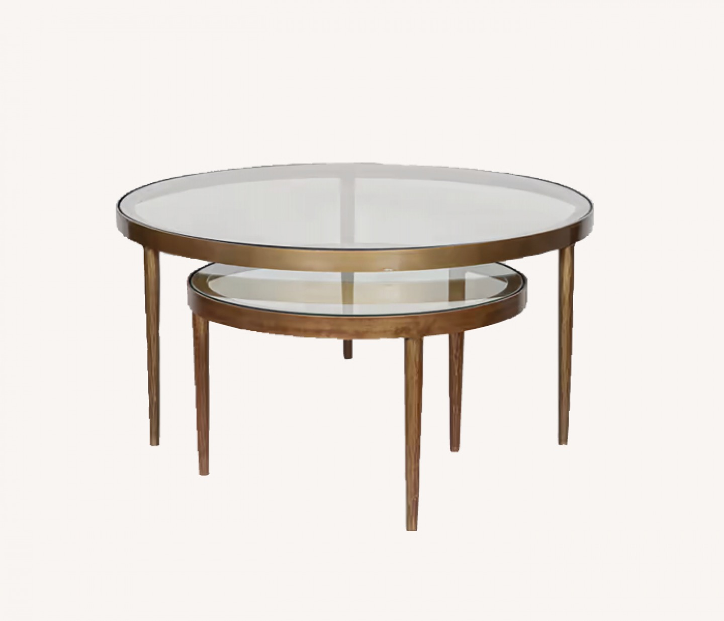 Jiya iron and glass nested coffee tables