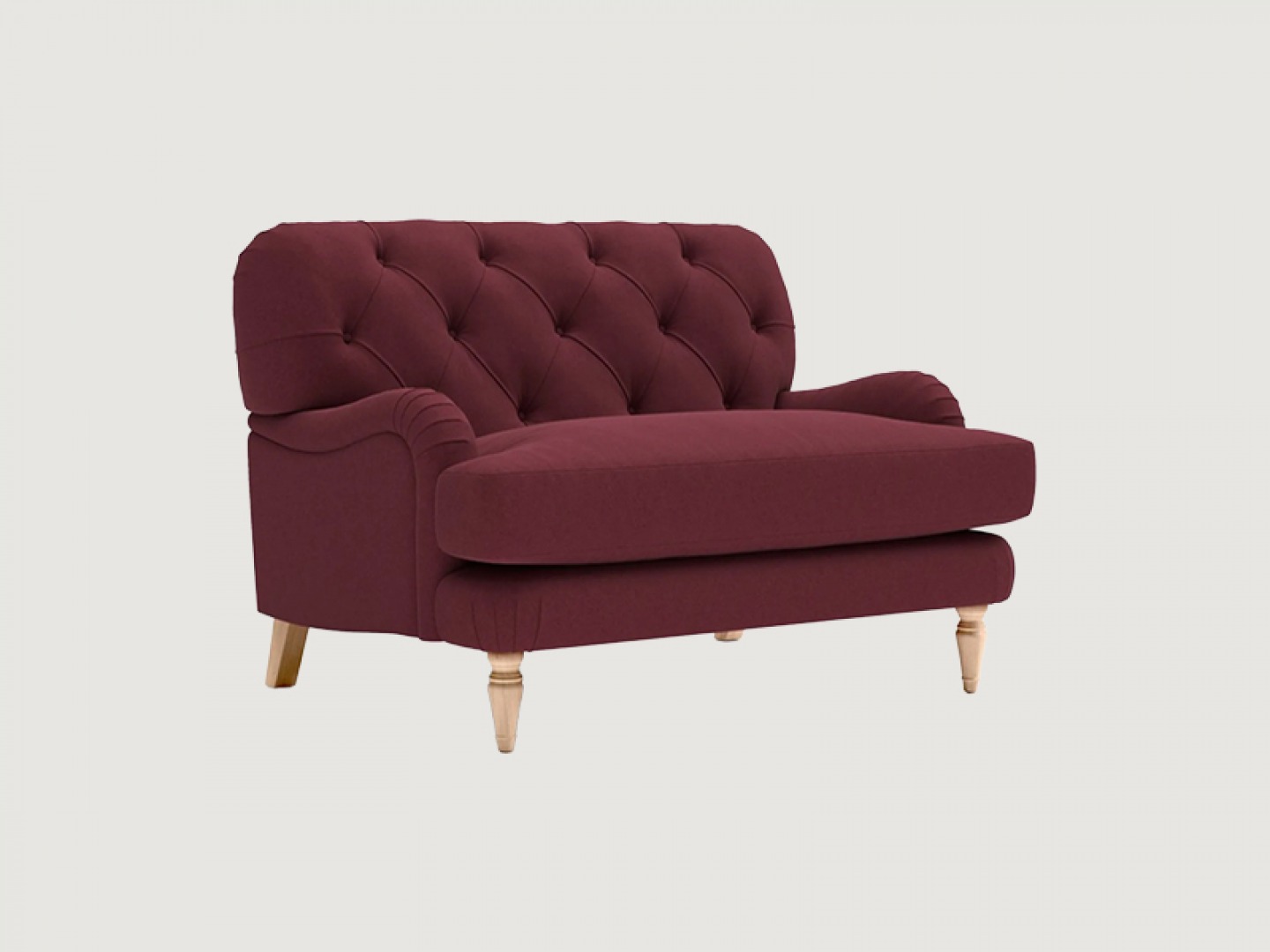 Chadwick loveseat in Rosehip linen mix
