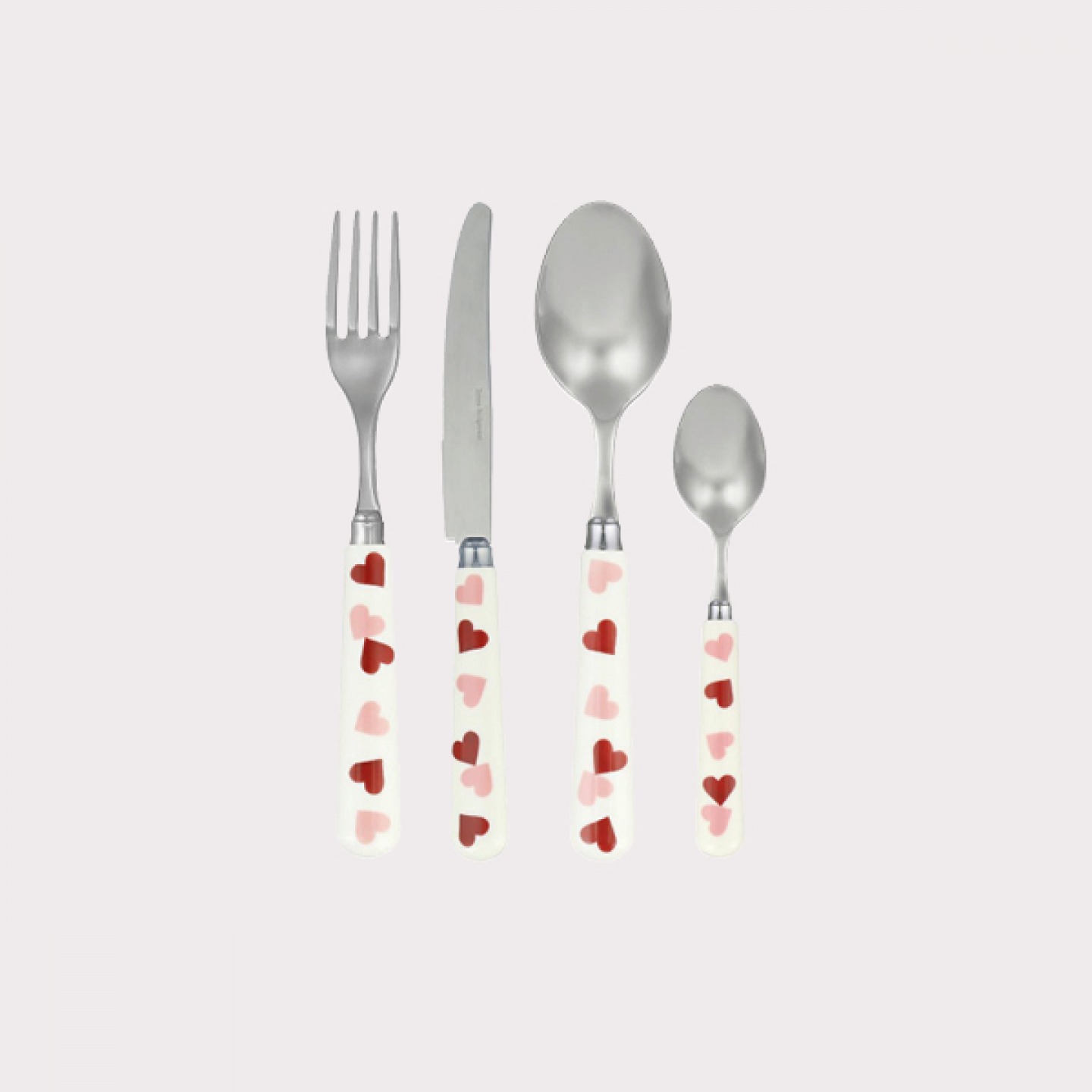 Pink hearts 16-piece cutlery set