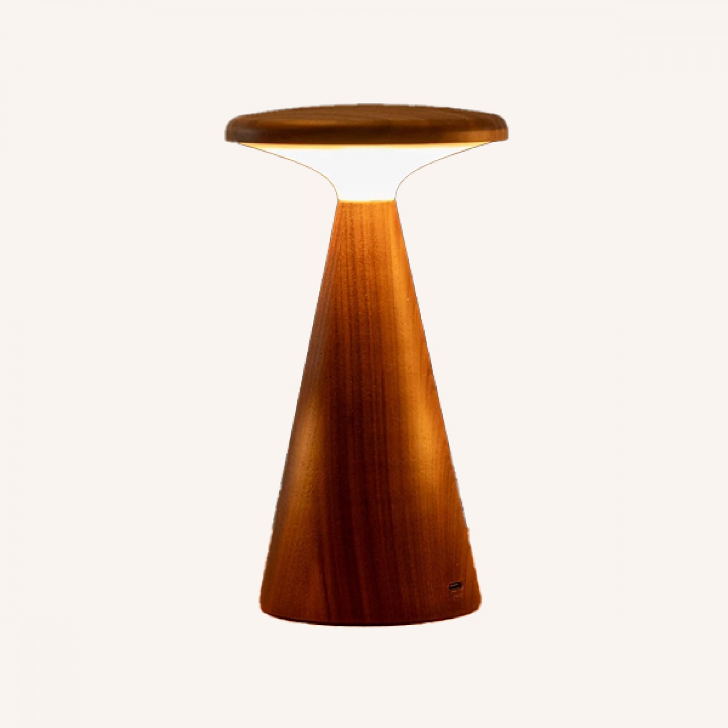 Large walnut  table lamp