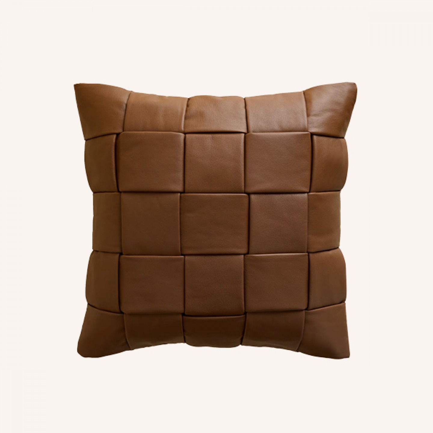 Leather basket weave cushion
