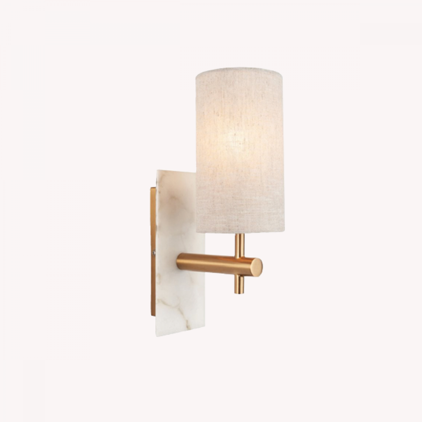 Endon wall light with white marble and vintage brass