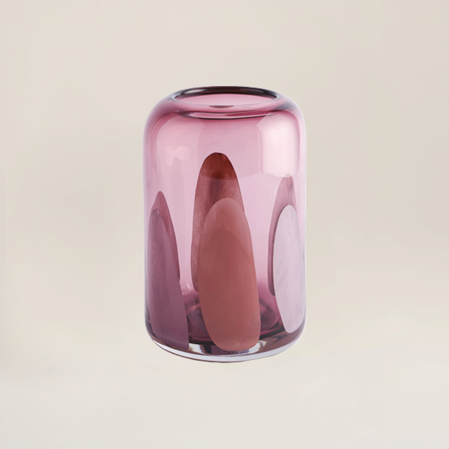 Purple/pink confetti glass vase