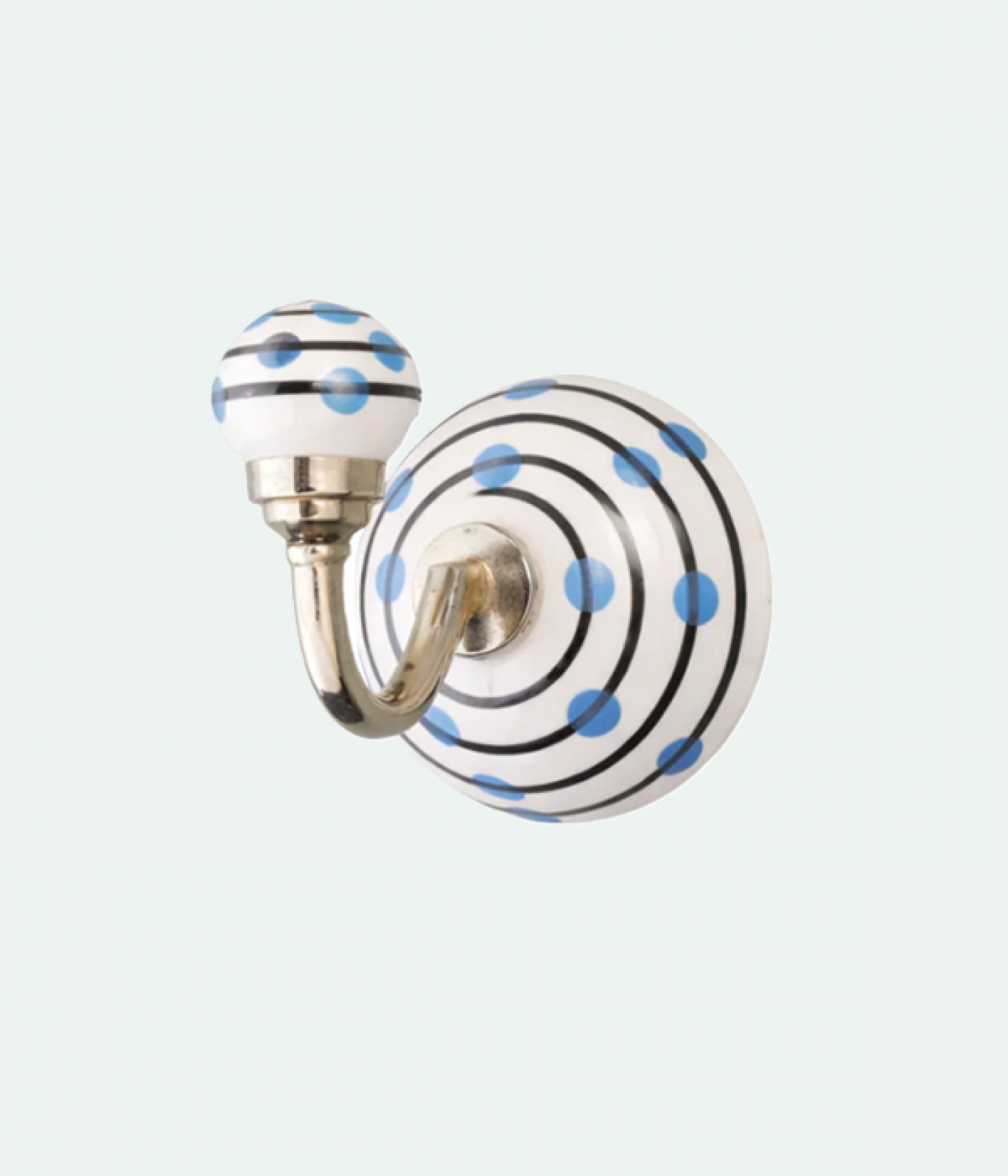 Blue spot stripe wall hook