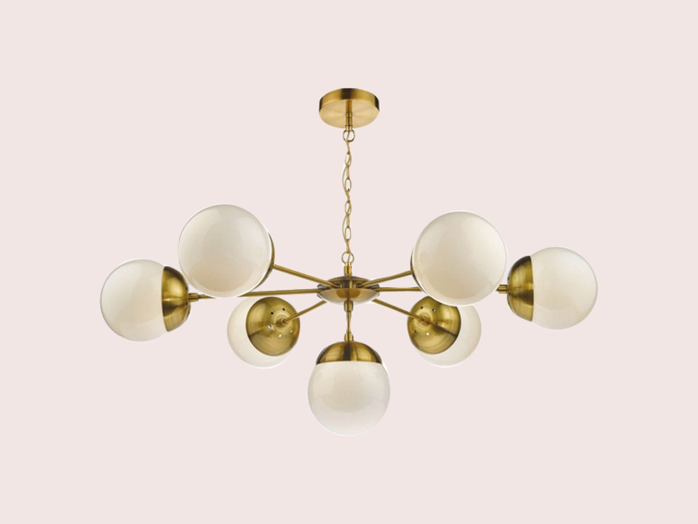 Gill pendant in brass and opal glass