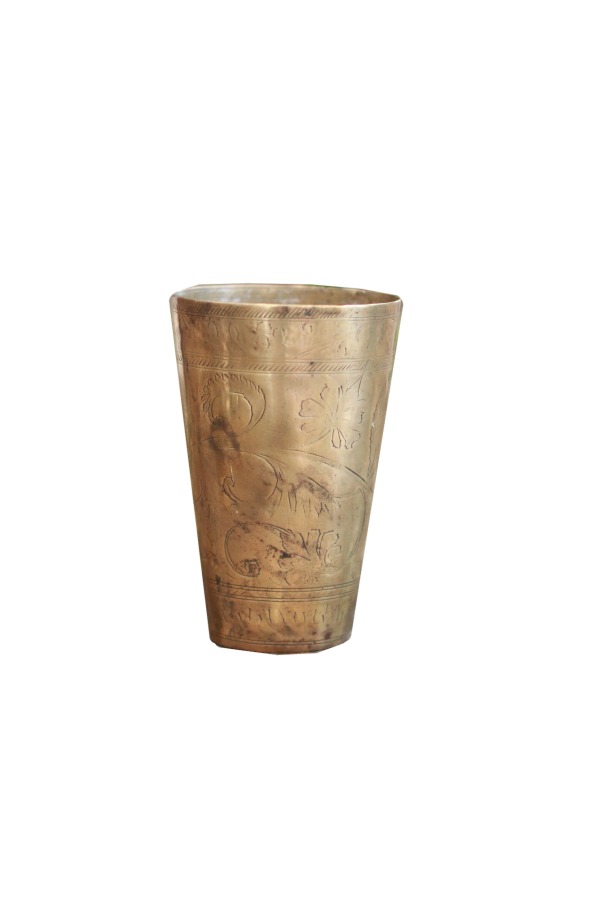 Large vintage brass cup