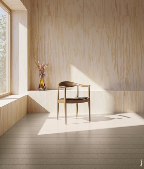 single chair sat in front of a vase on raised wall | Recork