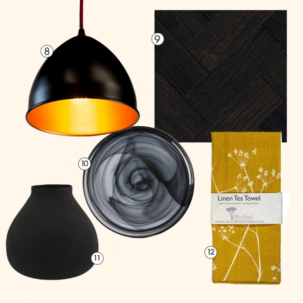 butterscotch and black interiors