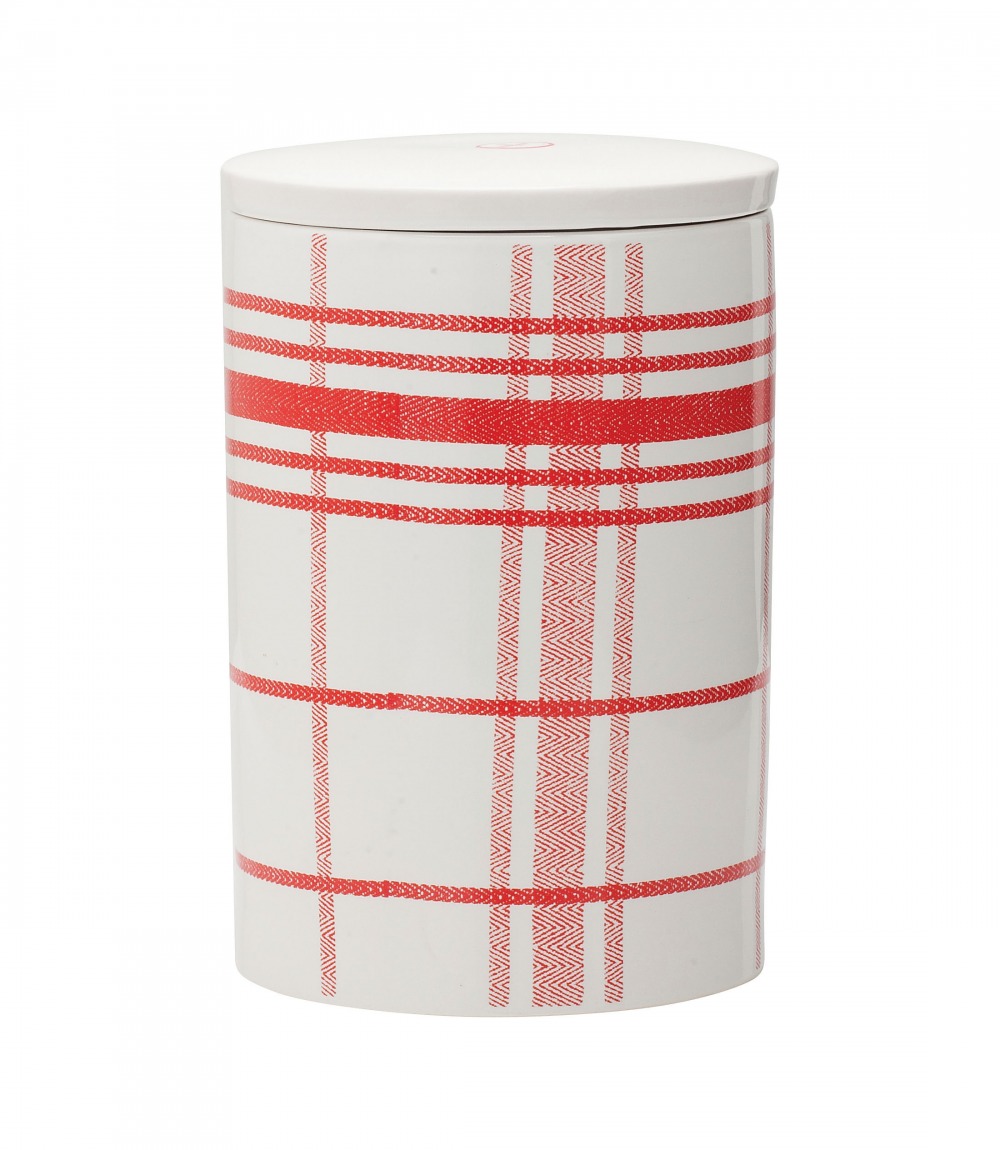 Homesense Red and white jar