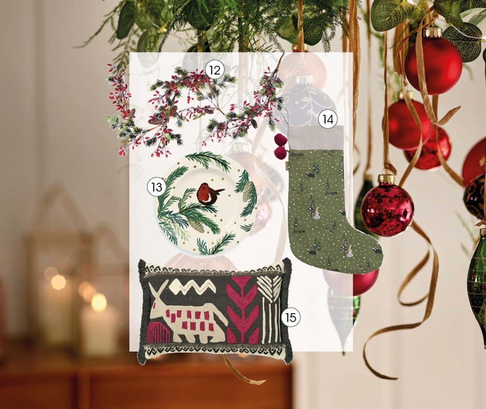 Red and Green Christmas interiors
