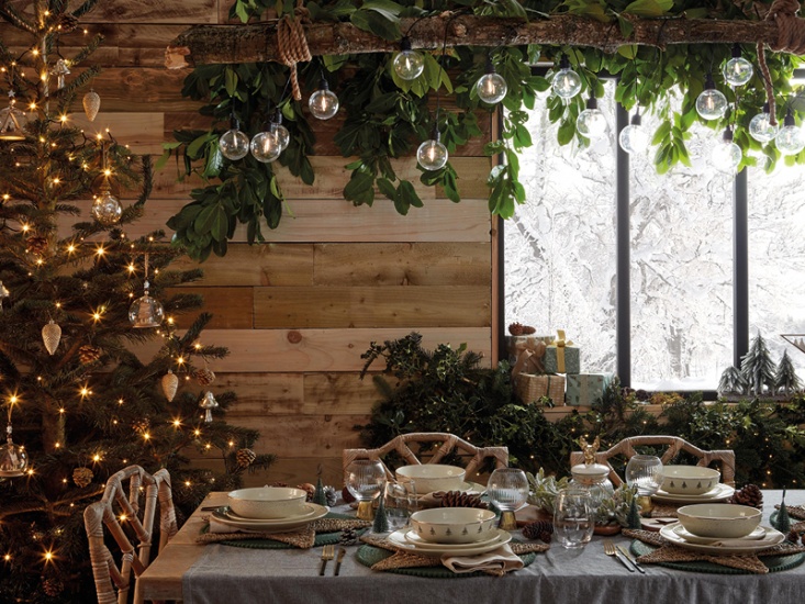 woodland themed christmas table