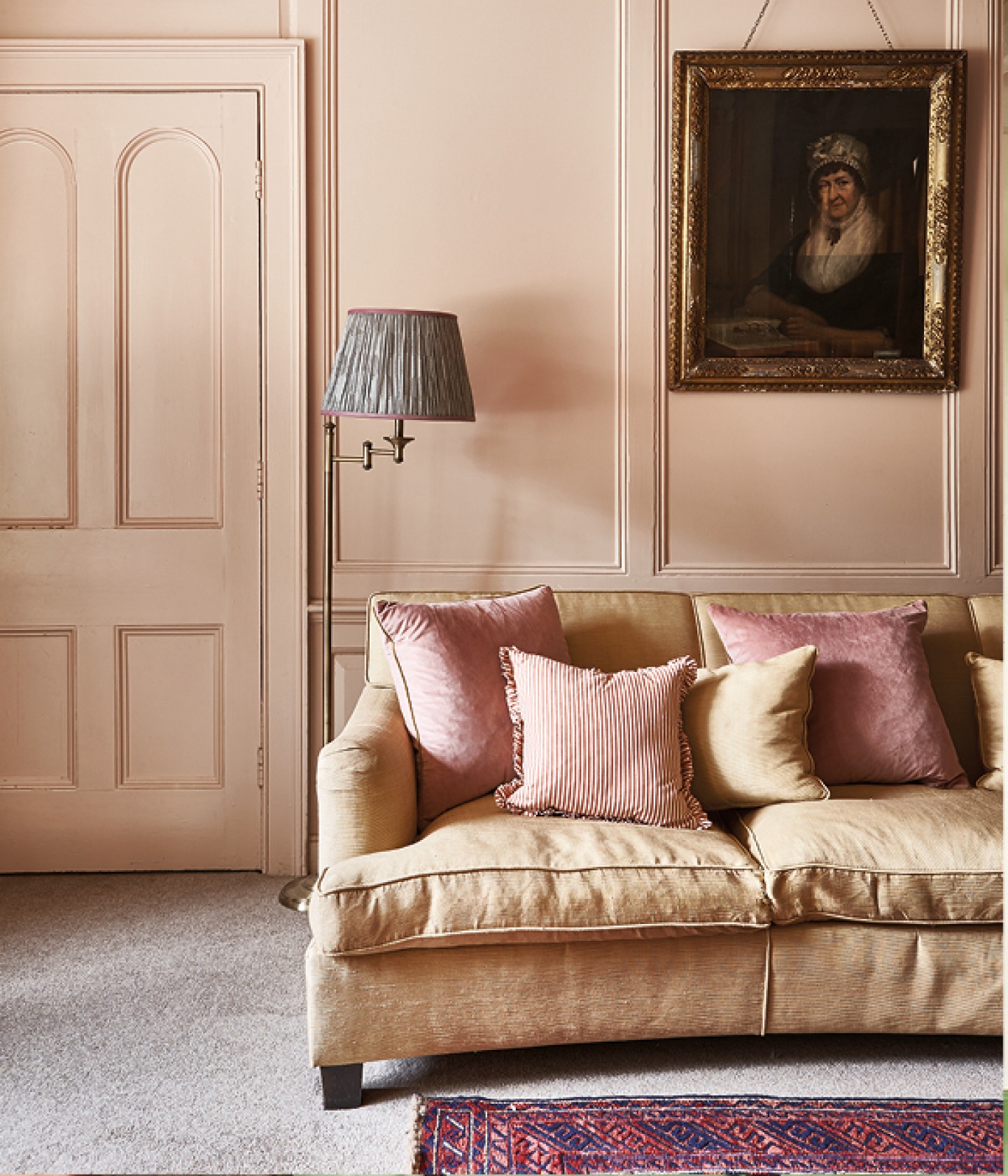 soft pink living room