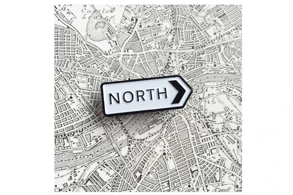 North enamel pin, Pin Club at BALTIC Shop, Gateshead